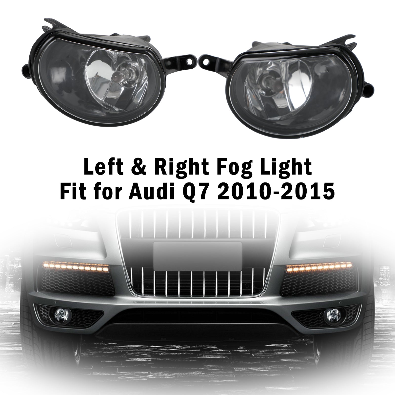 Front Right & Left Bumper Halogen Fog Light Fog Lamp For AUDI Q7 2010-2015 Generic