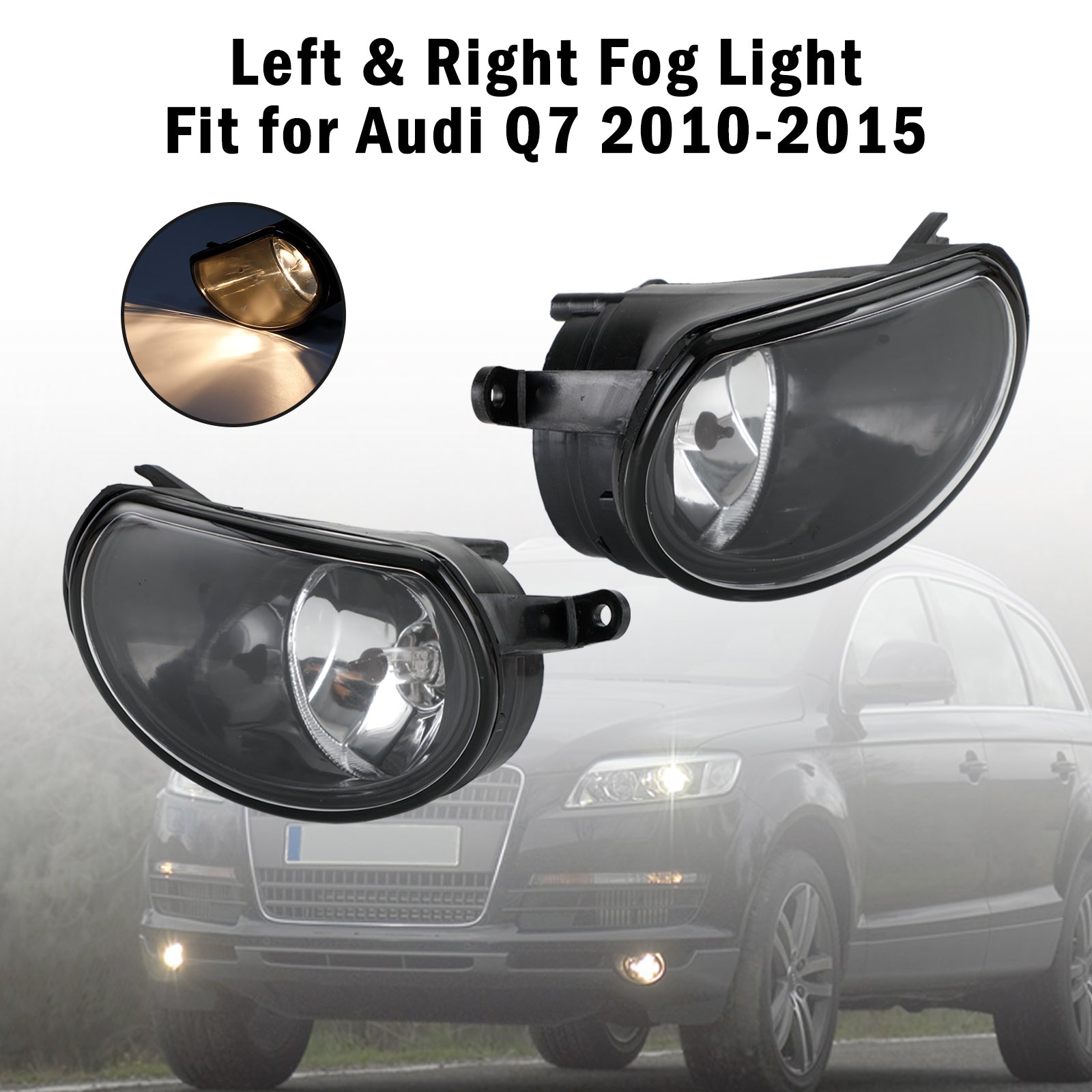 Front Right & Left Bumper Halogen Fog Light Fog Lamp For AUDI Q7 2010-2015 Generic