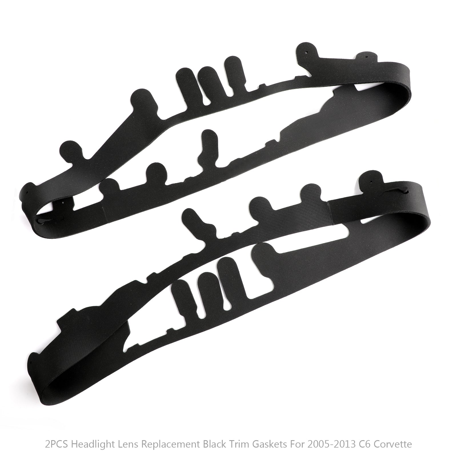 2005-2013 C6 Corvette 2PCS Trim Gaskets For Headlight Lens Replacement Black Generic