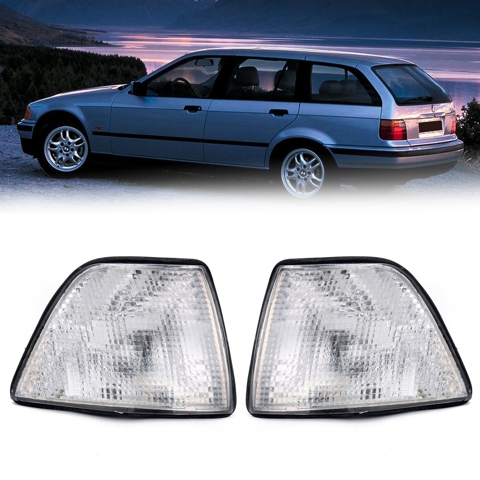 1992-1998 BMW E36 3-Series 4Dr Sedan/Hatchback Euro Corner Lights - Clear