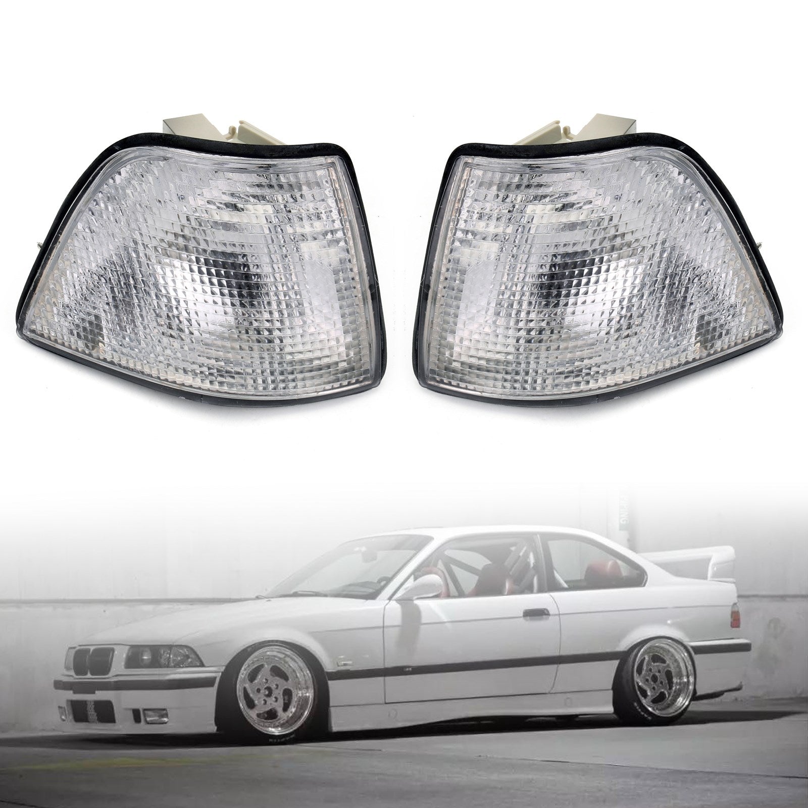 1992-1998 BMW E36 3-Series 4Dr Sedan/Hatchback Euro Corner Lights - Clear