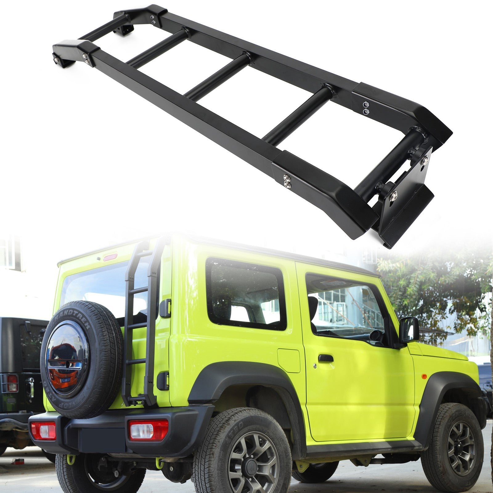 2019+ Suzuki Jimny New Aluminum Car Rear Tail Door Ladder Climbing BLK Generic