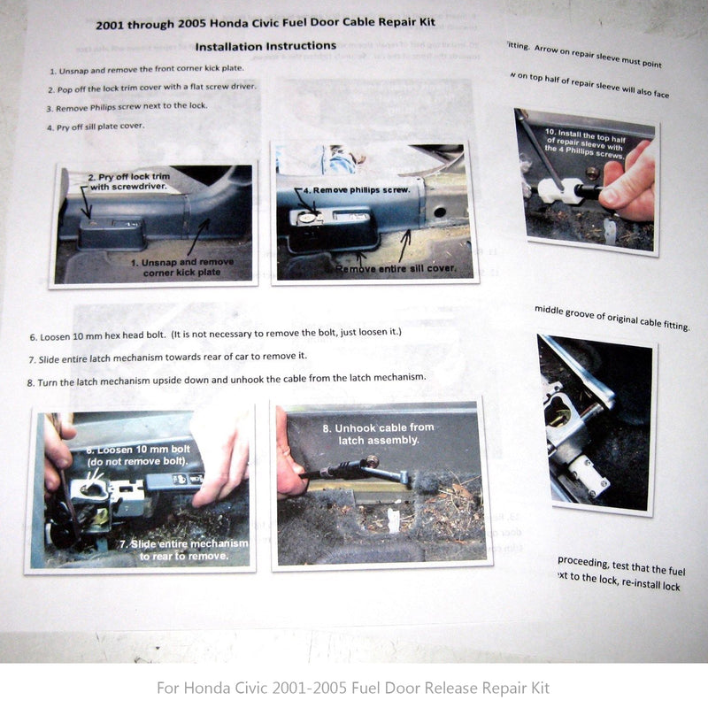 Fuel Door Release Repair Kit New For Honda Civic 2001-2005 Generic