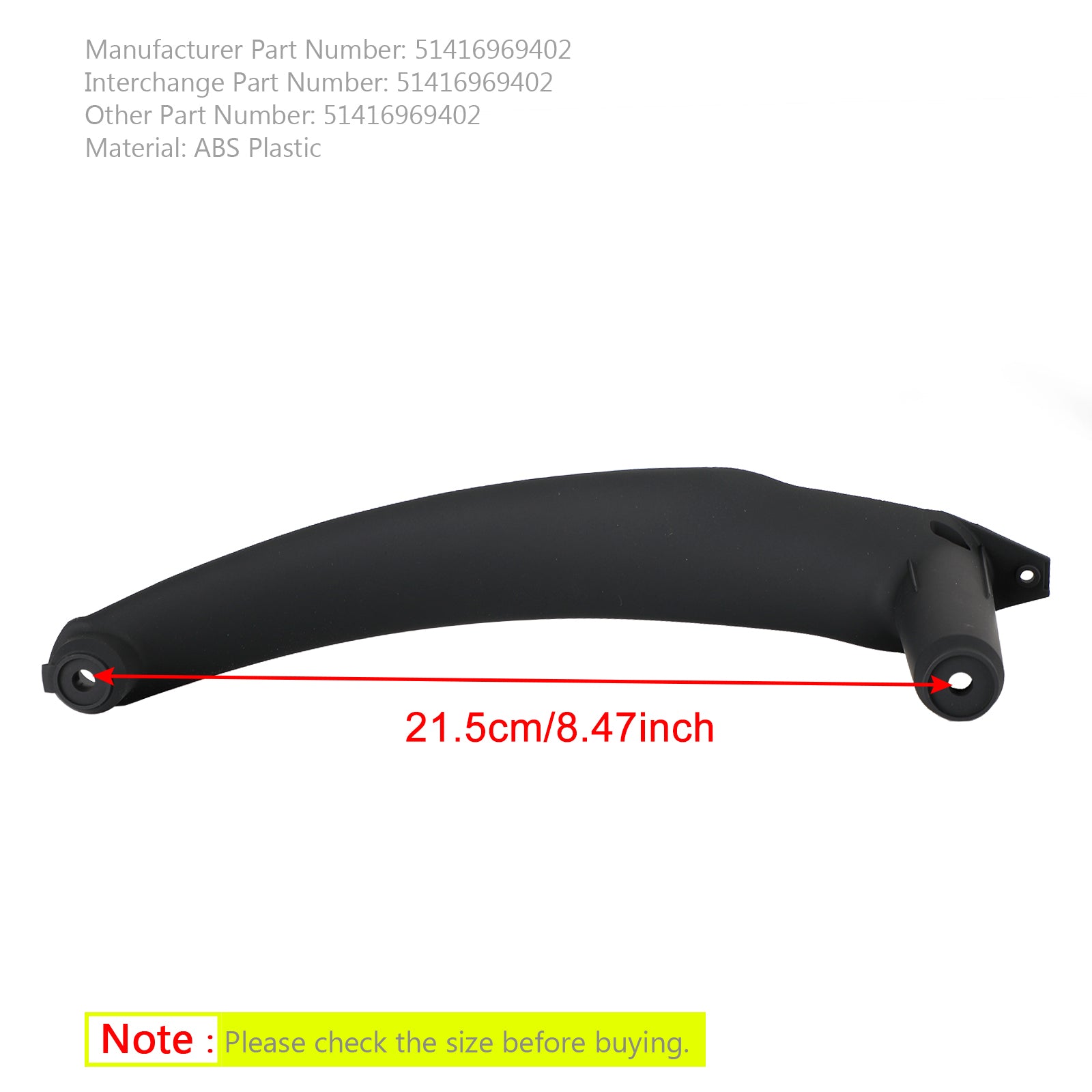 BMW E70 X5 07-13 51416969404 Right Inner Door Panel Handle Pull Trim Cover Generic