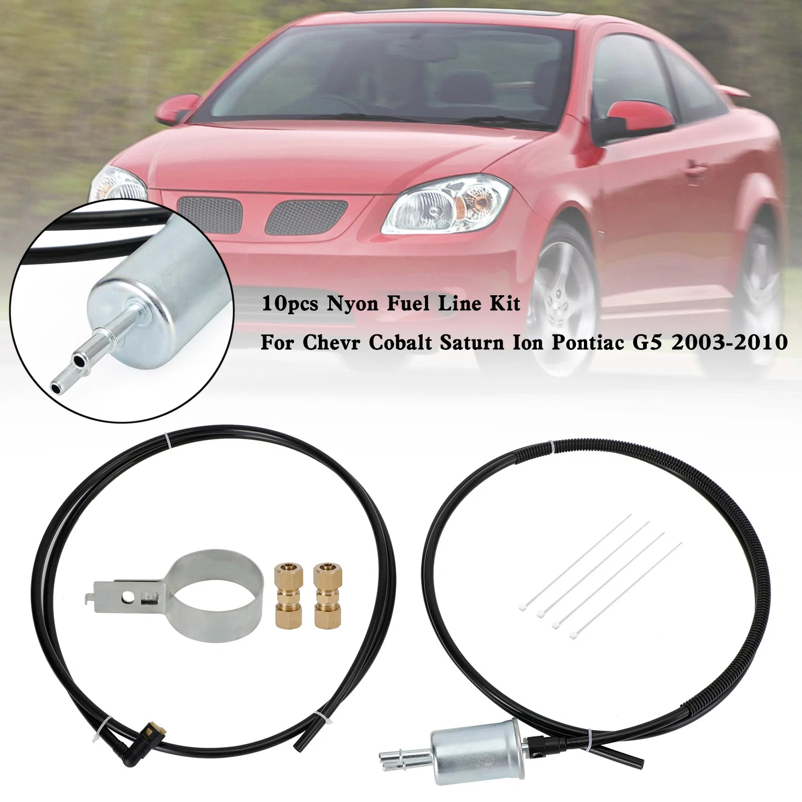 2003-2010 Chevrolet Cobalt Saturn Ion Pontiac G5 10pcs Nyon Fuel Line Kit NFR0002