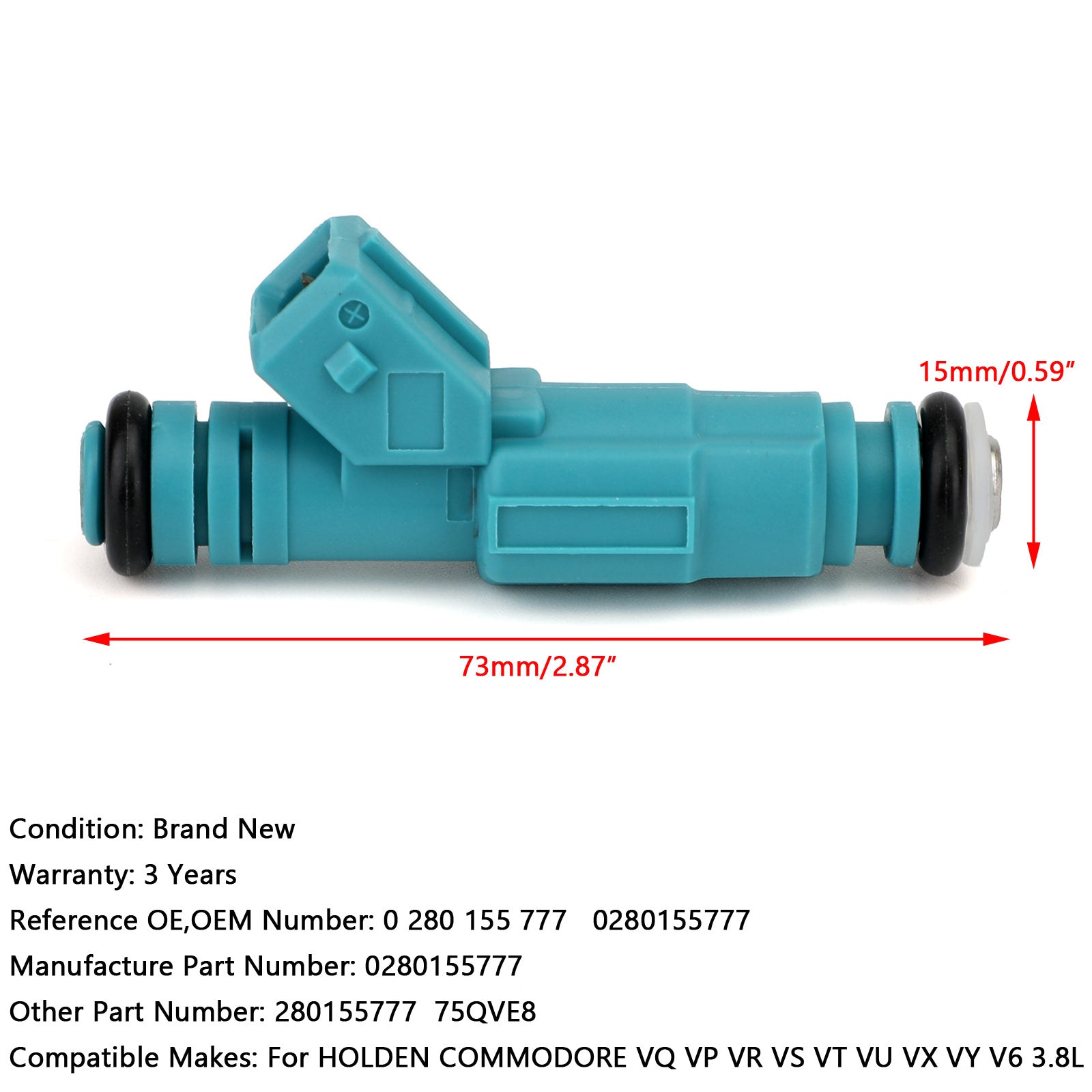 1x injecteurs de carburant pour Holden marchandise VG VN VL VQ VP VR VS VT VU VX VY V6 3.8L