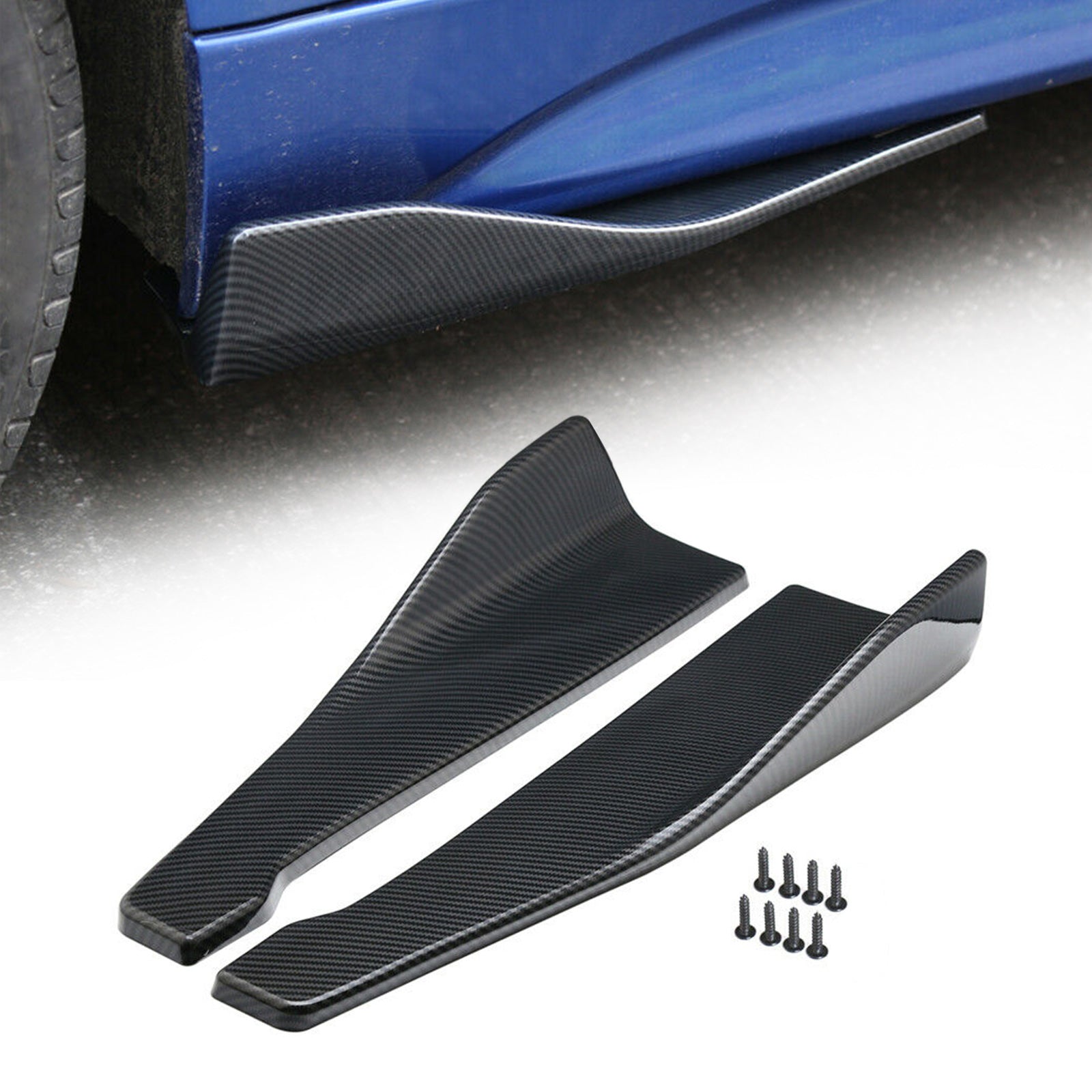 48 cm rokspoiler achterlip/zijverlenging rocker splitters winglet vleugels carbon generiek