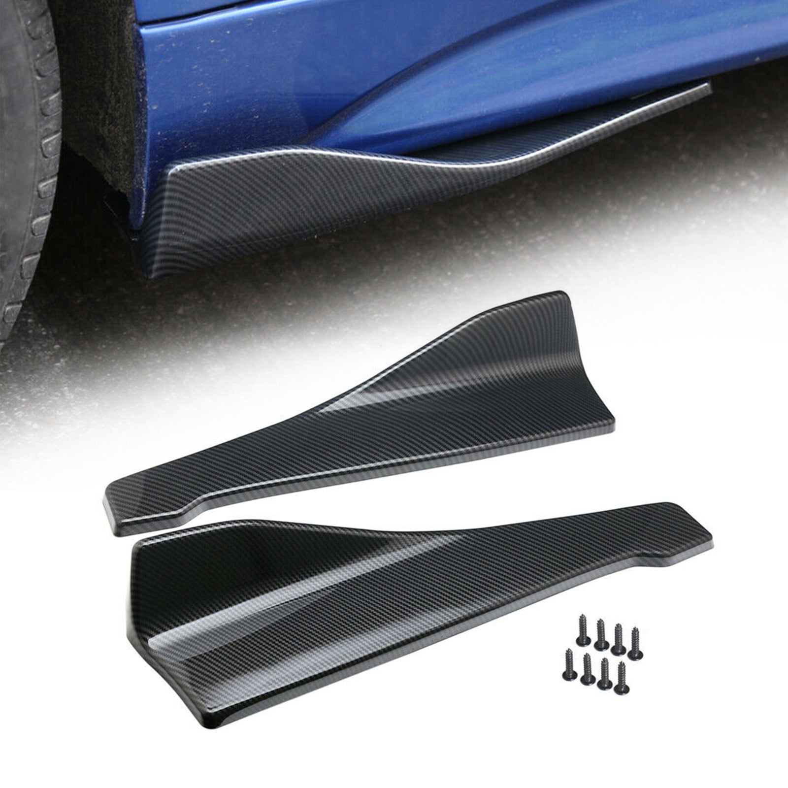 48cm Skirt Spoiler Rear Lip/Side Extension Rocker Splitters Winglet Wings Carbon Generic