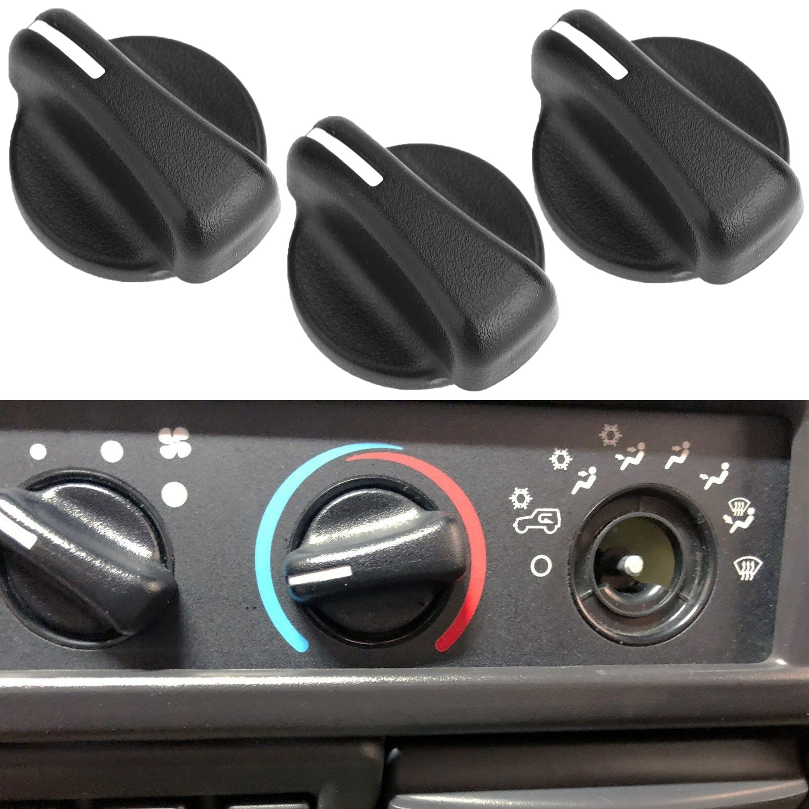 Heater A/C Blower Fan Speed Control Knob Black Fits 1999-2006 Wrangler TJ