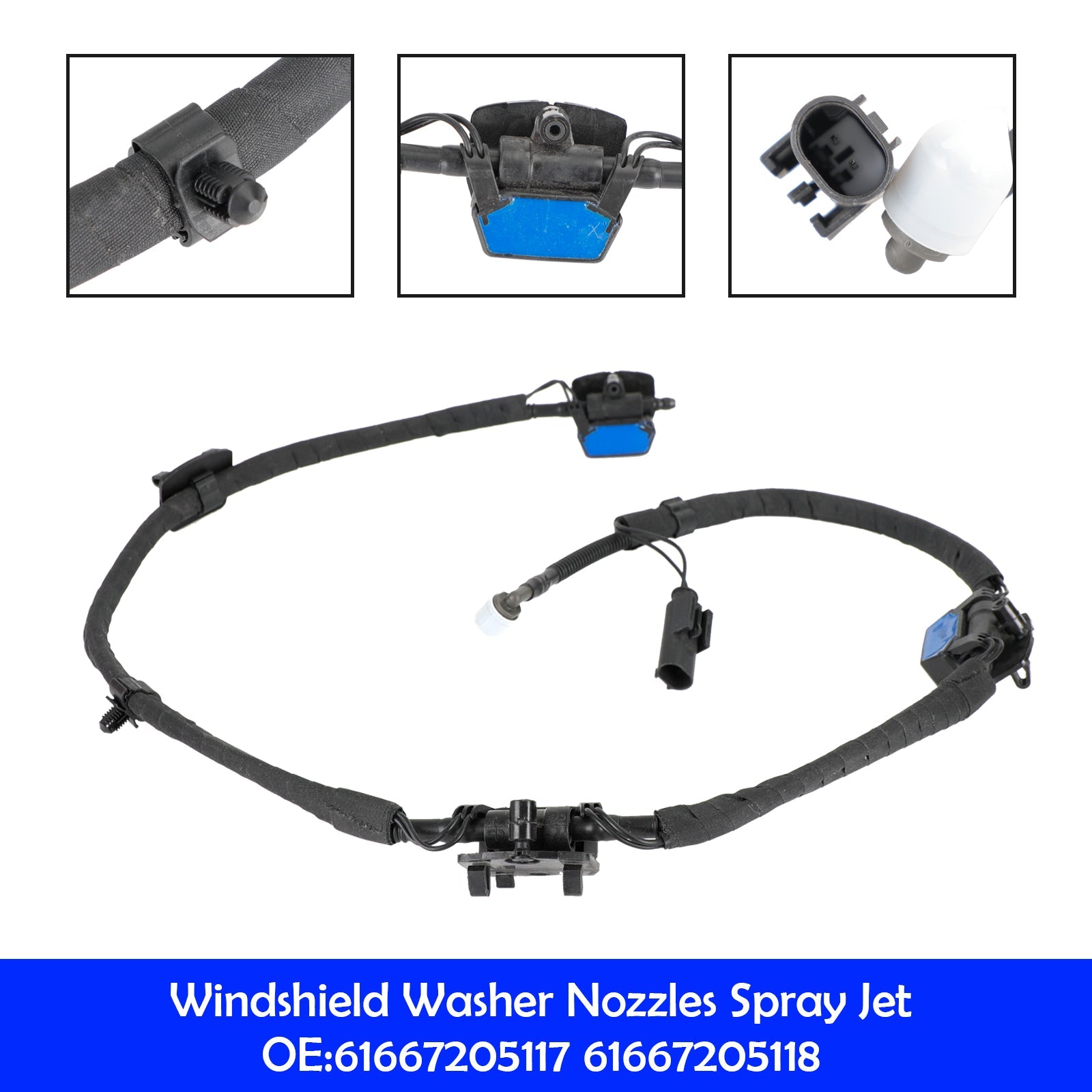 BMW F10 F11 F18 Windshield Washer Nozzles Spray Jet for 61667205117 61667205118