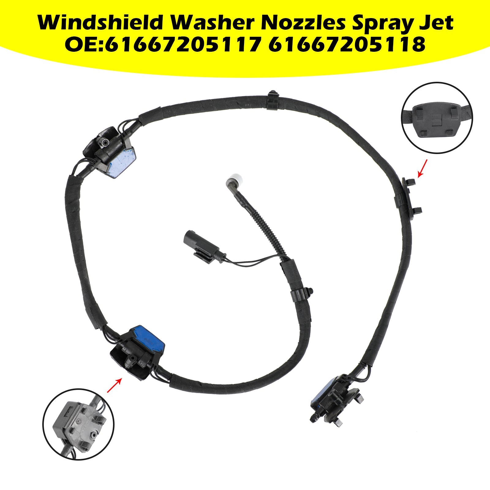 BMW F10 F11 F18 Windshield Washer Nozzles Spray Jet for 61667205117 61667205118