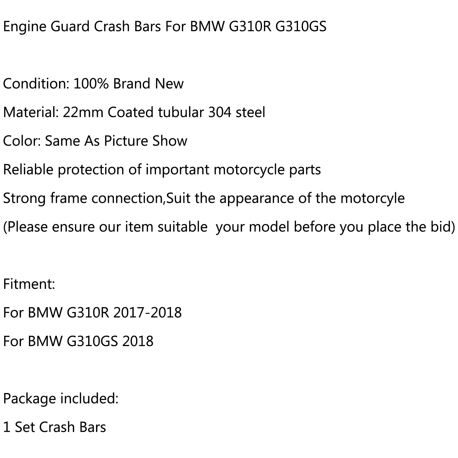 Pare-chocs de protection de cadre de protection de moteur de barre de Crash de moto pour BMW G310R G310GS générique