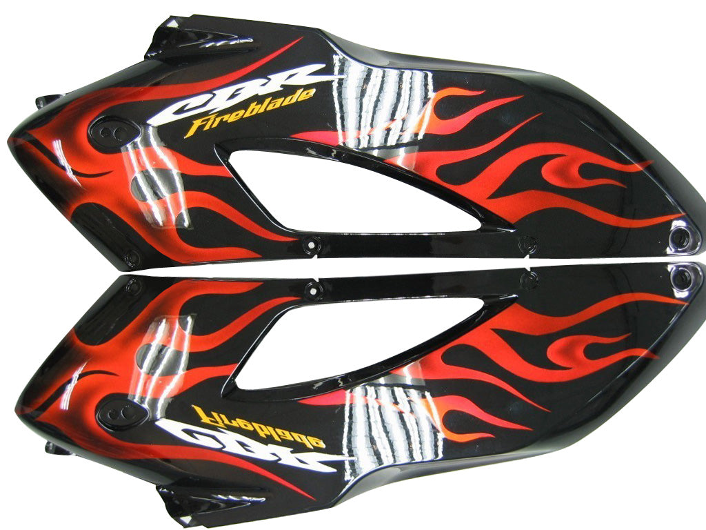 2004-2005 Honda CBR 1000 RR Amotopart stroomlijnkappen Black & Red Flame Shark Racing Customs kuip