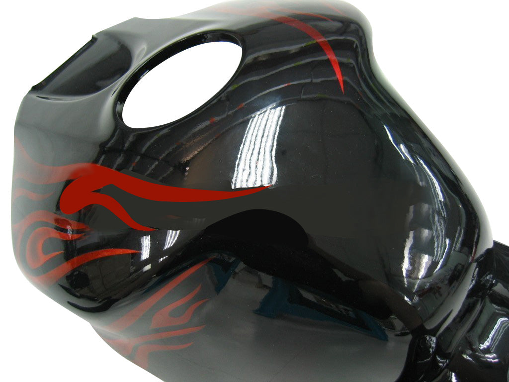 2004-2005 Honda CBR 1000 RR Amotopart stroomlijnkappen Black & Red Flame Shark Racing Customs kuip