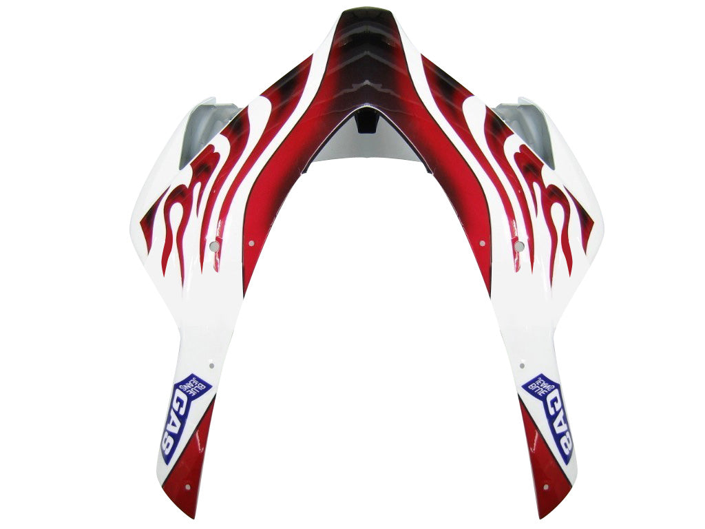 2004-2005 Honda CBR 1000 RR Carénages Amotopart Carénage personnalisé Flame Shark Racing blanc et rouge