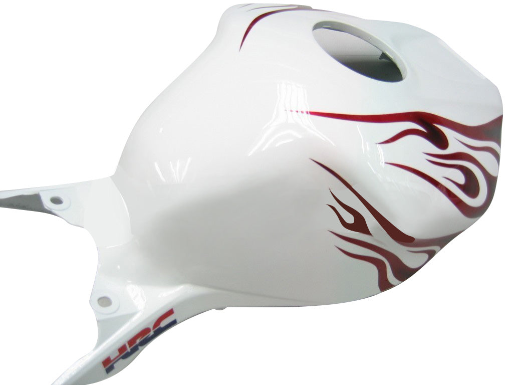 2004-2005 Honda CBR 1000 RR Carénages Amotopart Carénage personnalisé Flame Shark Racing blanc et rouge