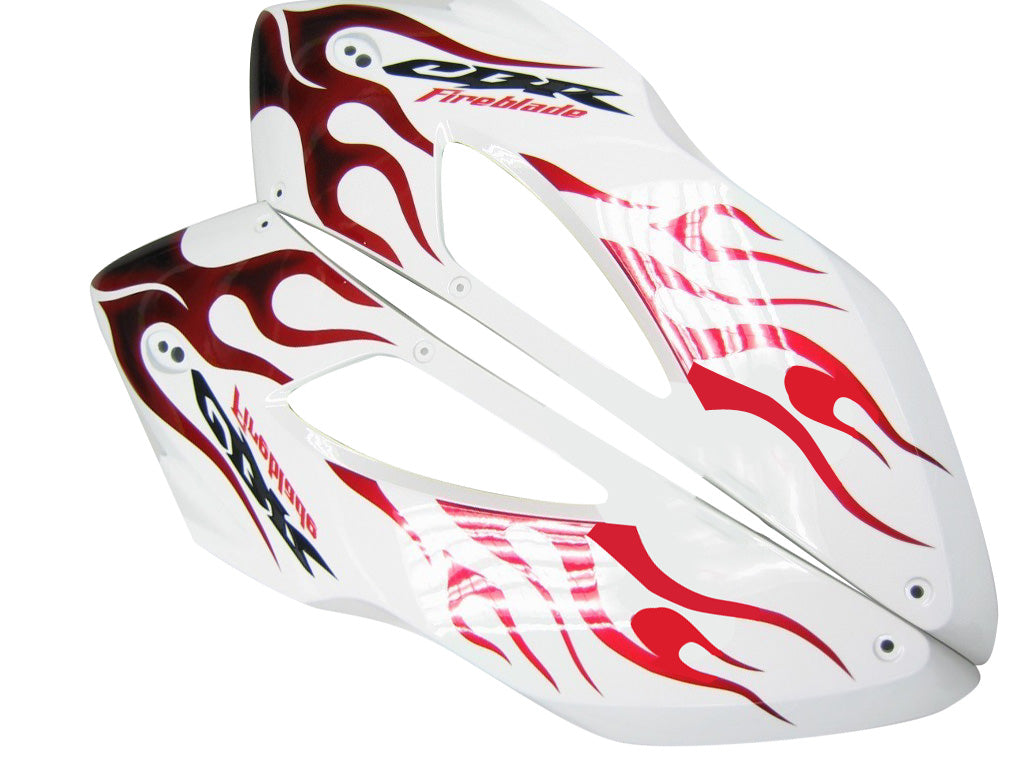 2004-2005 Honda CBR 1000 RR Carénages Amotopart Carénage personnalisé Flame Shark Racing blanc et rouge