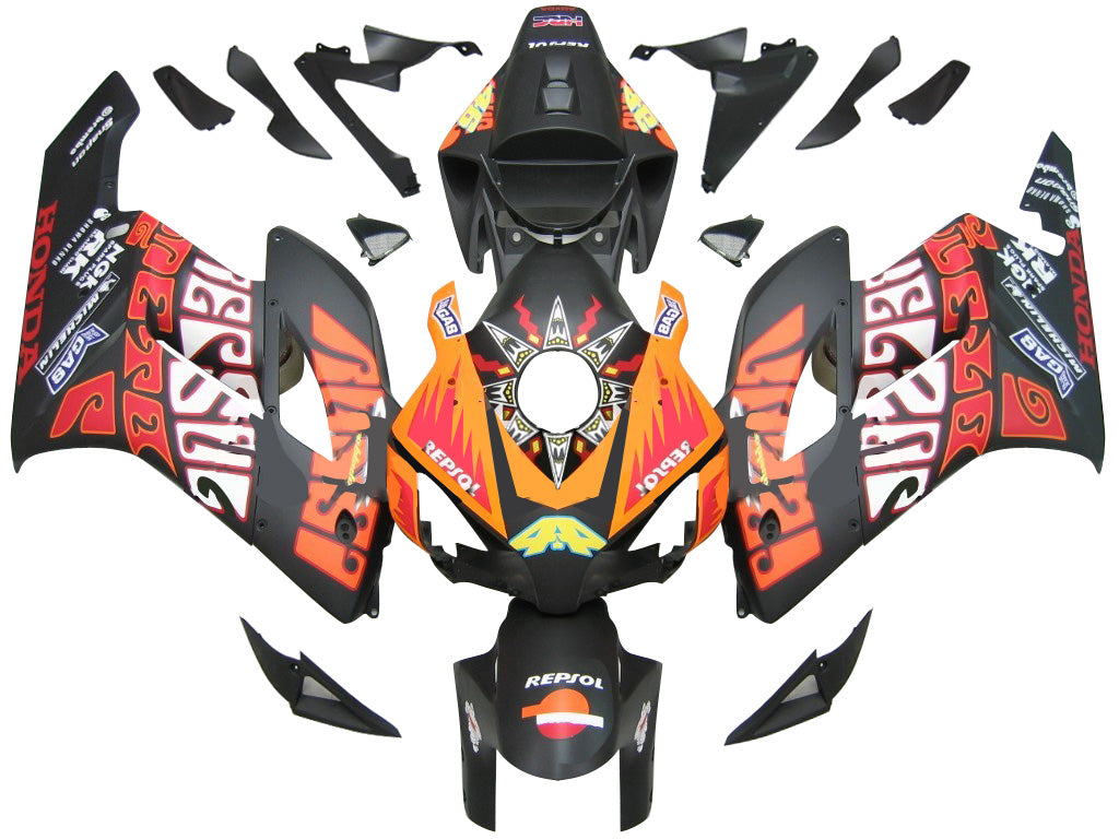 2004-2005 Honda CBR 1000 RR Amotopart Fairings Black Orange Valentino Rossi Racing Customs Fairing