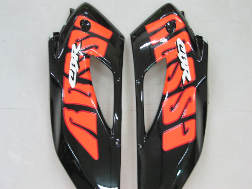 2004-2005 Honda CBR 1000 RR Carénages Amotopart Noir Orange Carénage personnalisé Valentino Rossi Racing