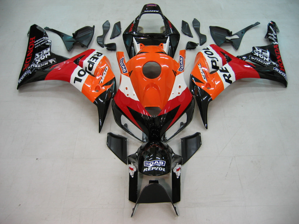 Stroomlijnkappen 2006-2007 Honda CBR 1000 RR Zwart Oranje Repsol Racing Generiek