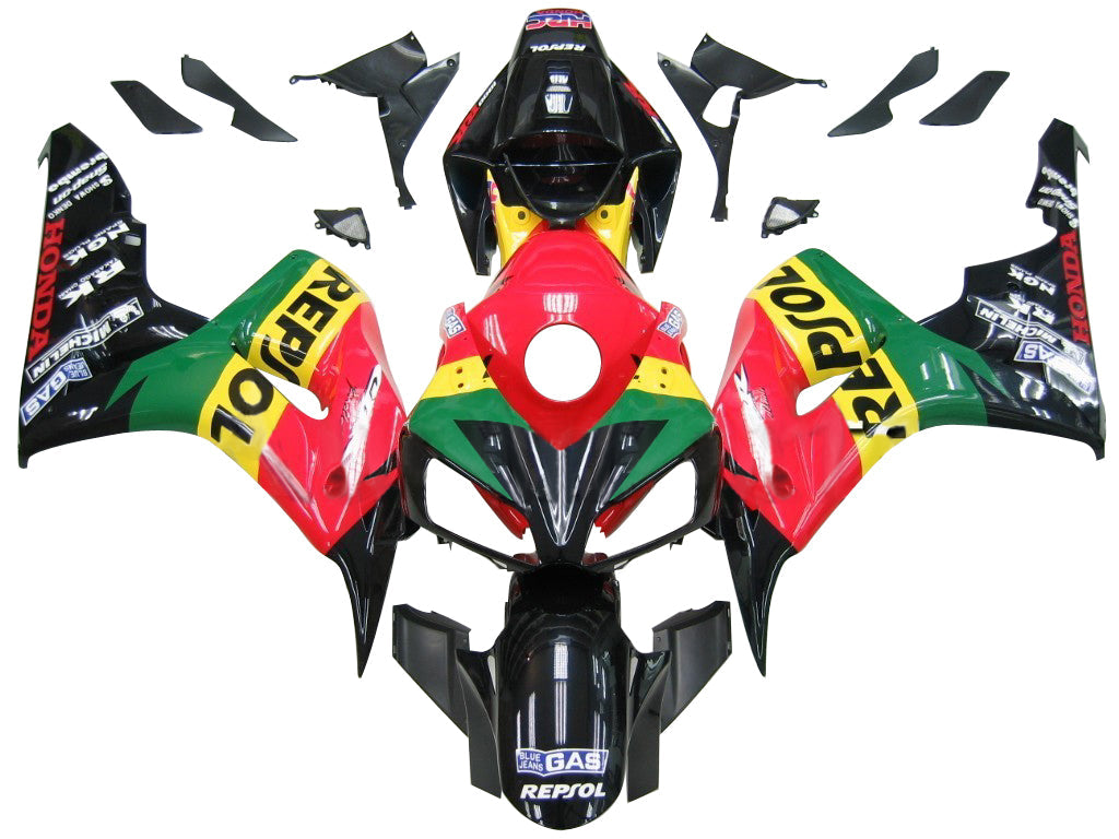 2006-2007 Honda CBR 1000 RR Rood Geel Groen CBR Racing Stroomlijnkappen Generiek