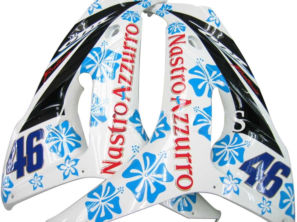 2006-2007 Honda CBR 1000 RR White & Blue Floral Racing Fairings Generic