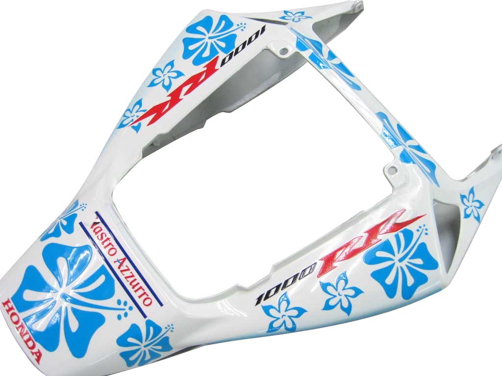 2006-2007 Honda CBR 1000 RR White & Blue Floral Racing Fairings Generic