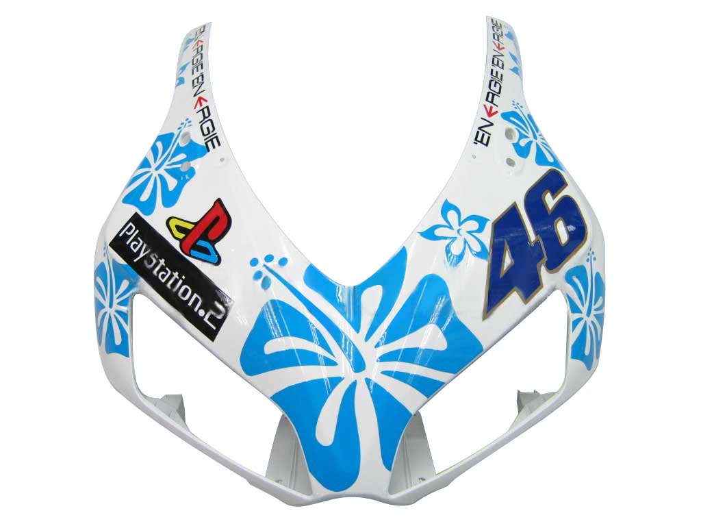 2006-2007 Honda CBR 1000 RR White & Blue Floral Racing Fairings Generic