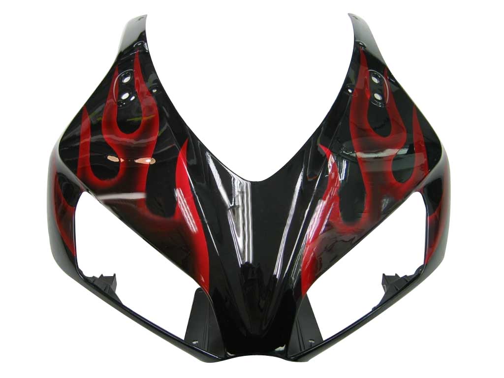 2006-2007 CBR1000RR Bodywork Fairing Black & Red Flame ABS Injection Molded Plastics Set Generic