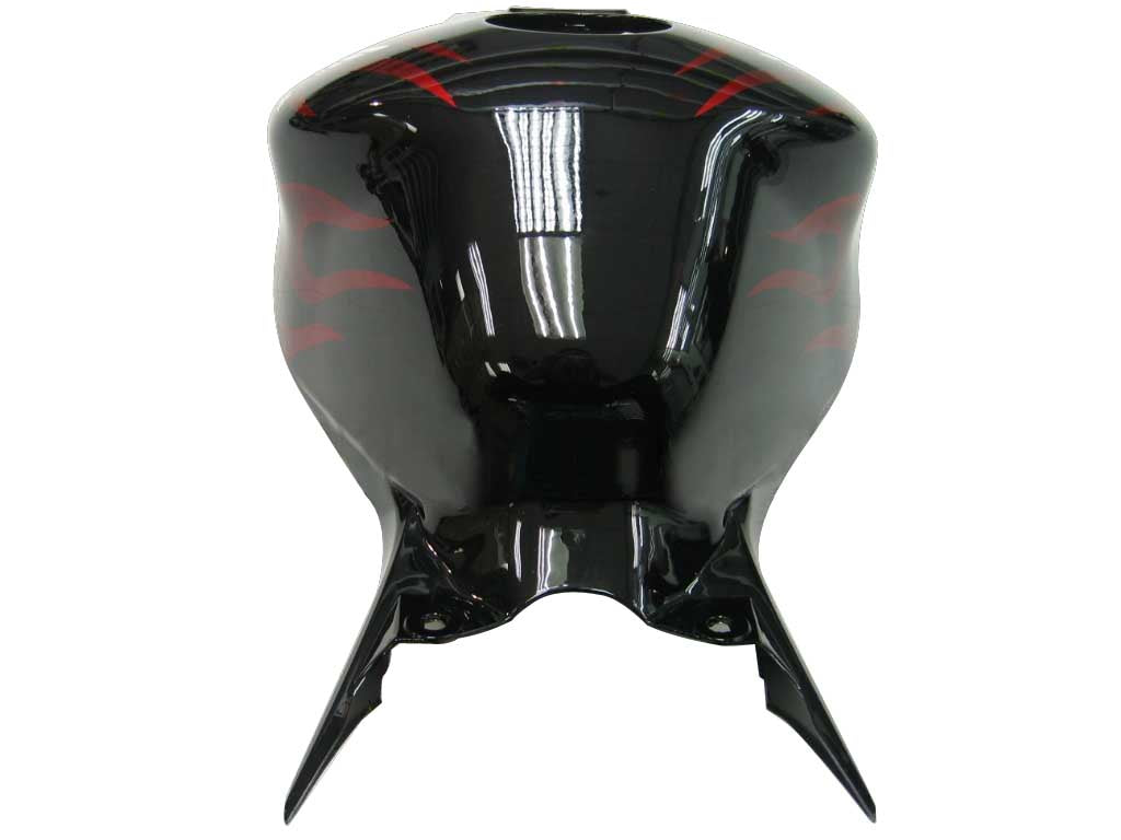 2006-2007 CBR1000RR Bodywork Fairing Black & Red Flame ABS Injection Molded Plastics Set Generic