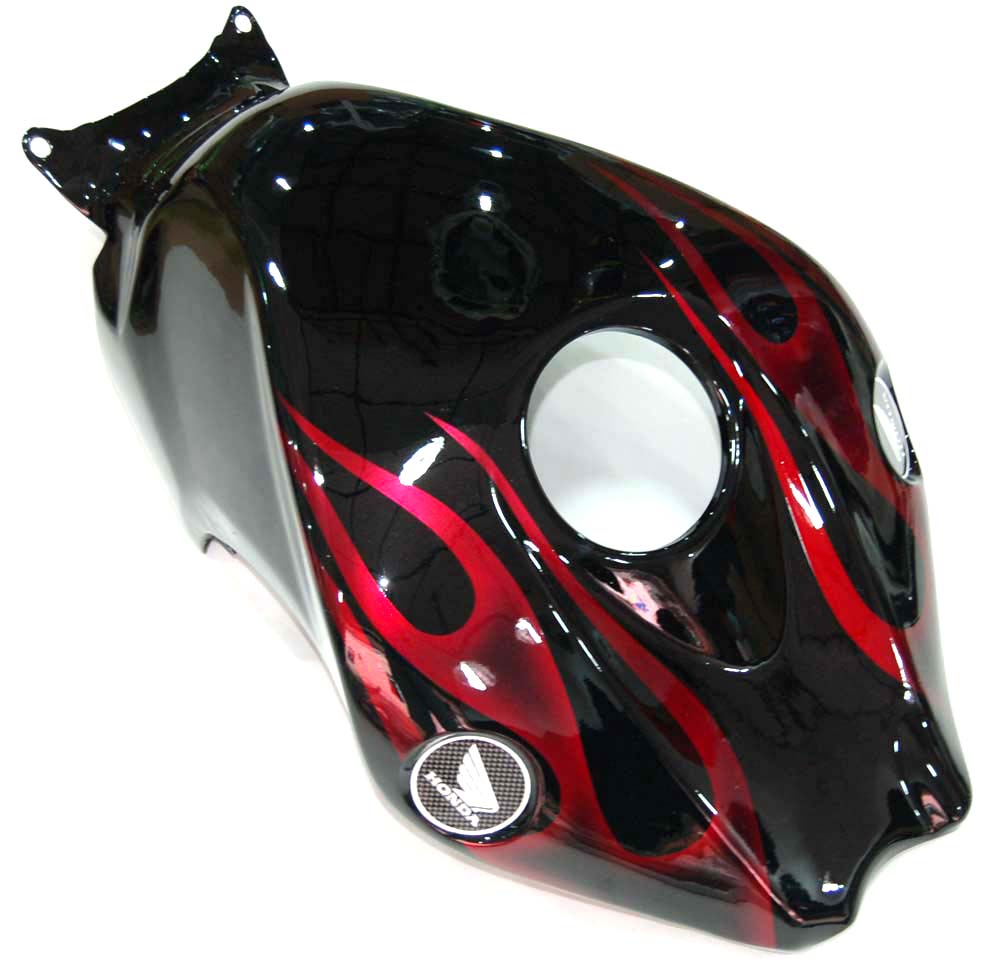 2008-2011 Honda CBR 1000 RR Black & Cherry Red Flame Racing Fairings Generic