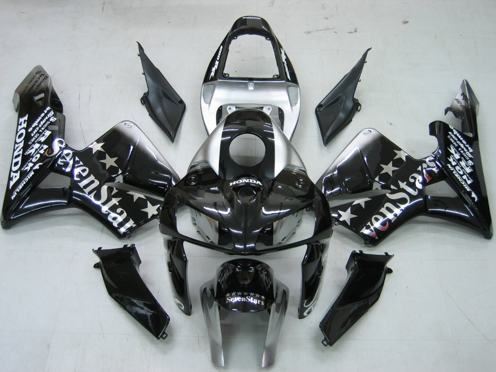 2005-2006 Honda CBR 600 RR zwart en zilver SevenStars Racing stroomlijnkappen algemeen