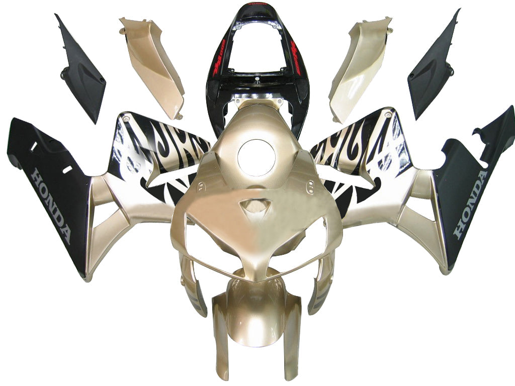 2005-2006 Honda CBR 600 RR goud en zwart Tribal Tattoo Racing stroomlijnkappen algemeen