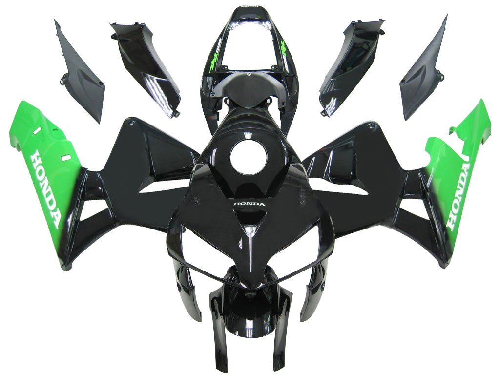 2005-2006 Honda CBR 600 RR negro y verde CBR Racing carenados genéricos