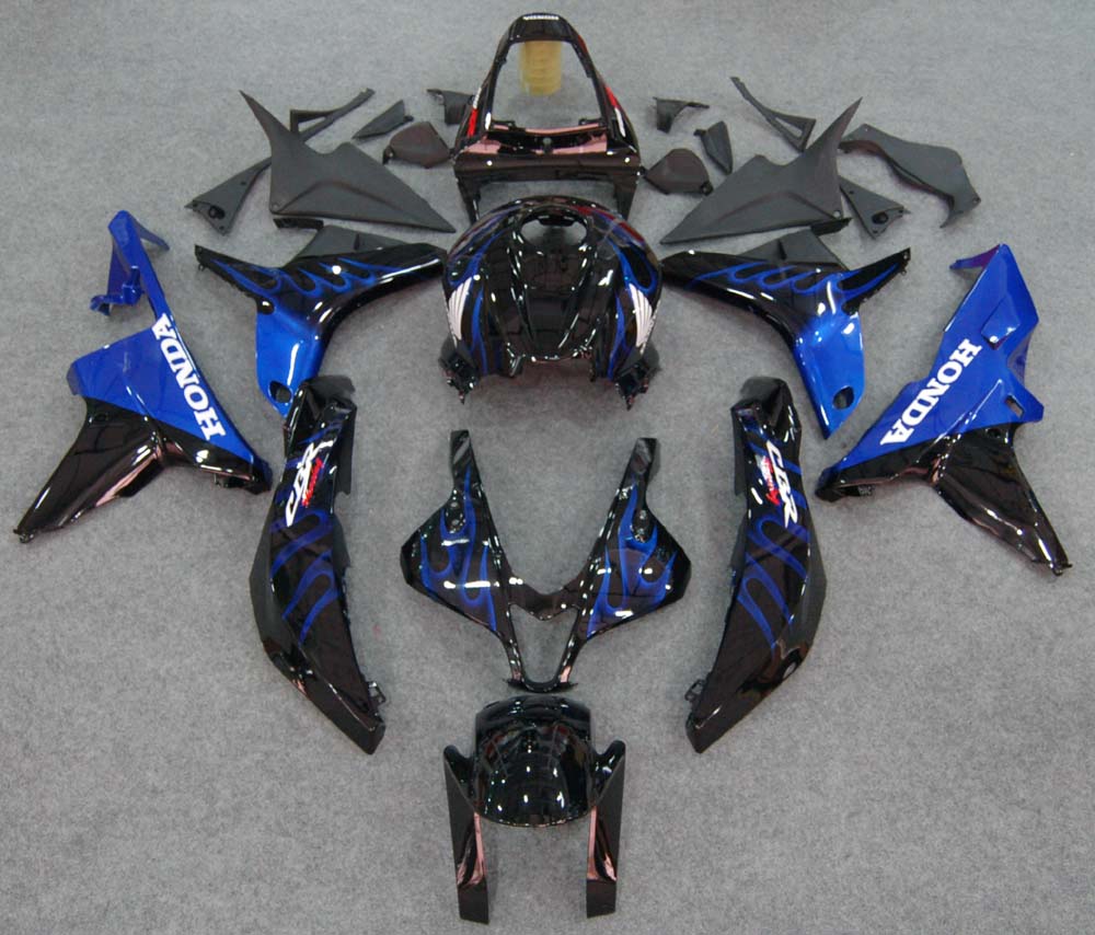 2007-2008 Honda CBR 600 RR Carénages de course flamme noire et bleue générique