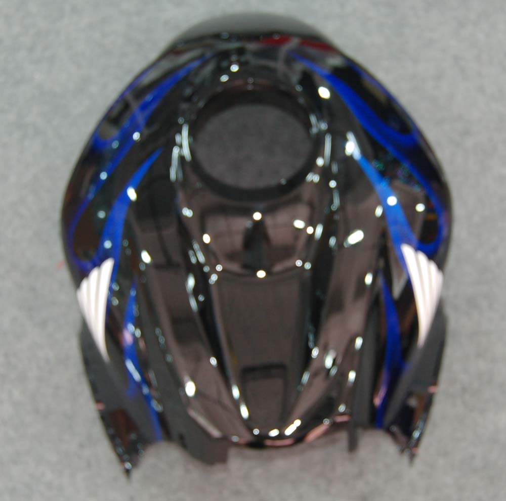 2007-2008 Honda CBR 600 RR Carénages de course flamme noire et bleue générique