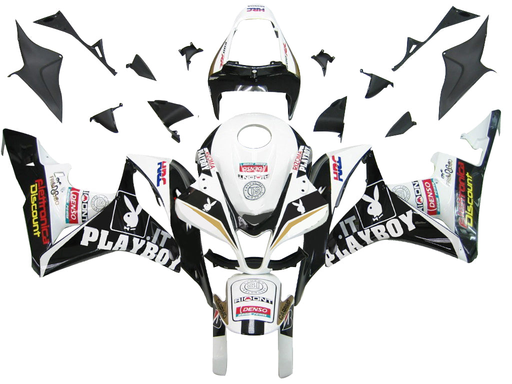 Kit de carénage Amotopart blanc et noir Honda CBR600 2007-2008