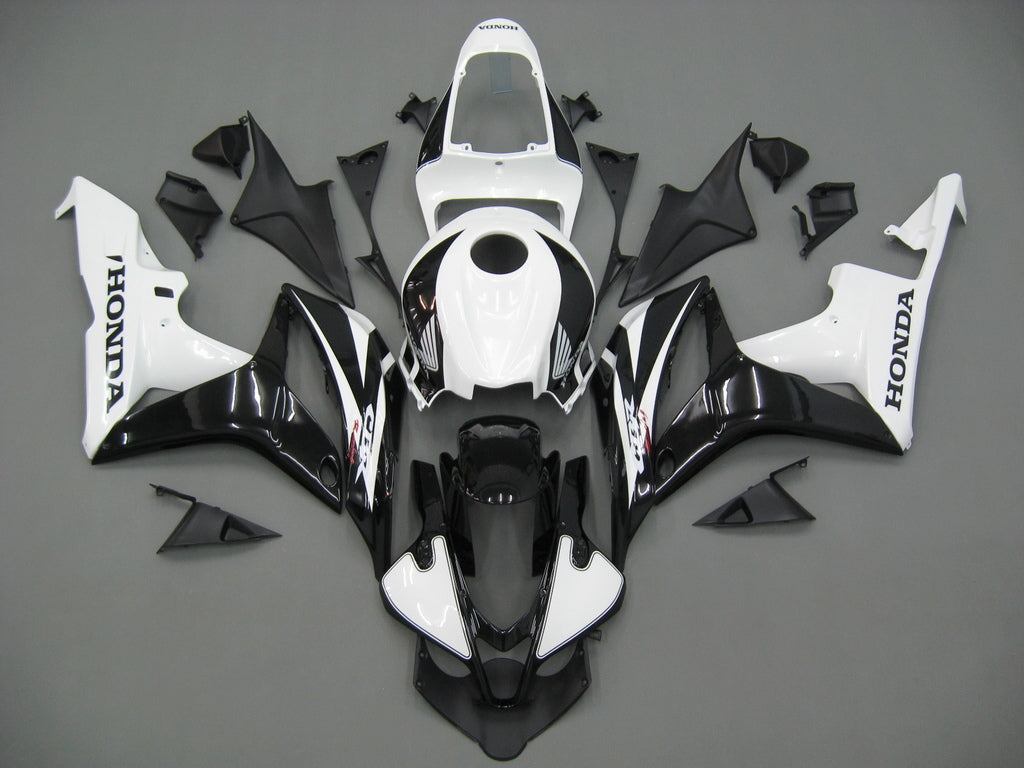 2007-2008 Honda CBR 600 RR Black & White CBR Racing Fairings Generic