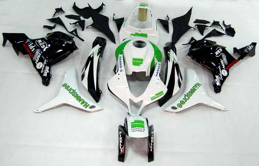 2009-2012 Honda CBR 600 RR White & Black Hannspree Racing Fairings Generic