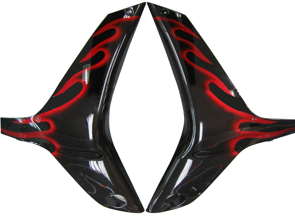 2009-2012 Honda CBR 600 RR Black & Red Flame Racing Fairings Generic