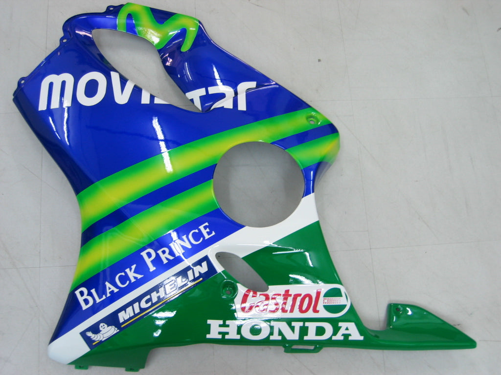 2001-2003 Honda CBR 600 F4i blauw en groen Movistar Racing stroomlijnkappen algemeen