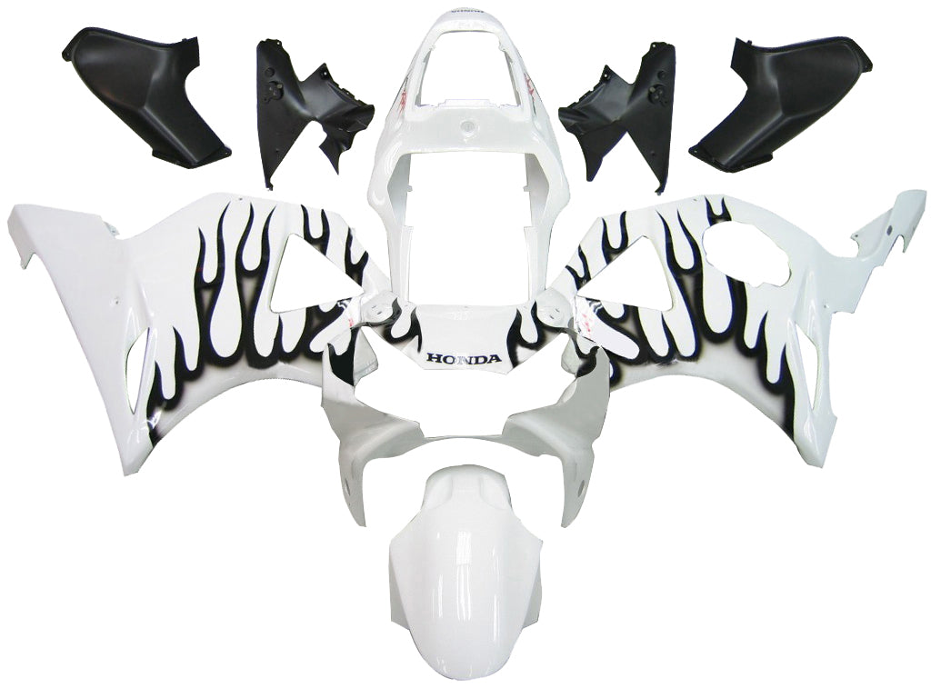 2002-2003 Honda CBR 954 RR White & Black Flame Racing Fairings Generic