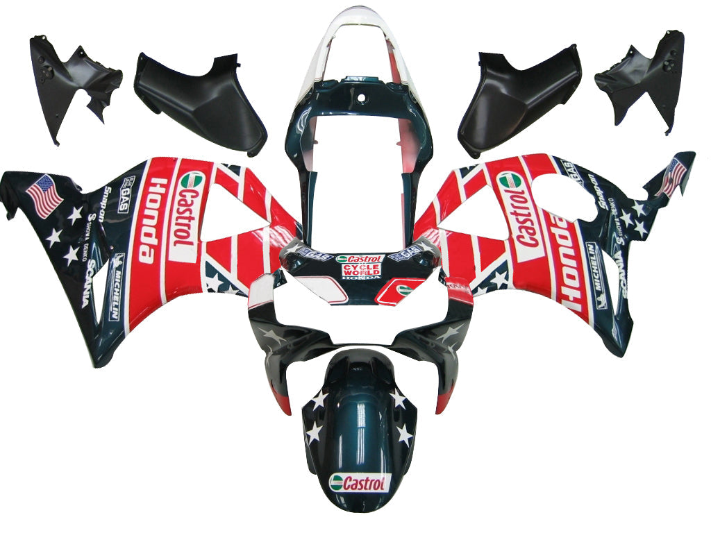 2002-2003 Honda CBR 954 RR meerkleurige Castrol Honda Racing stroomlijnkappen algemeen