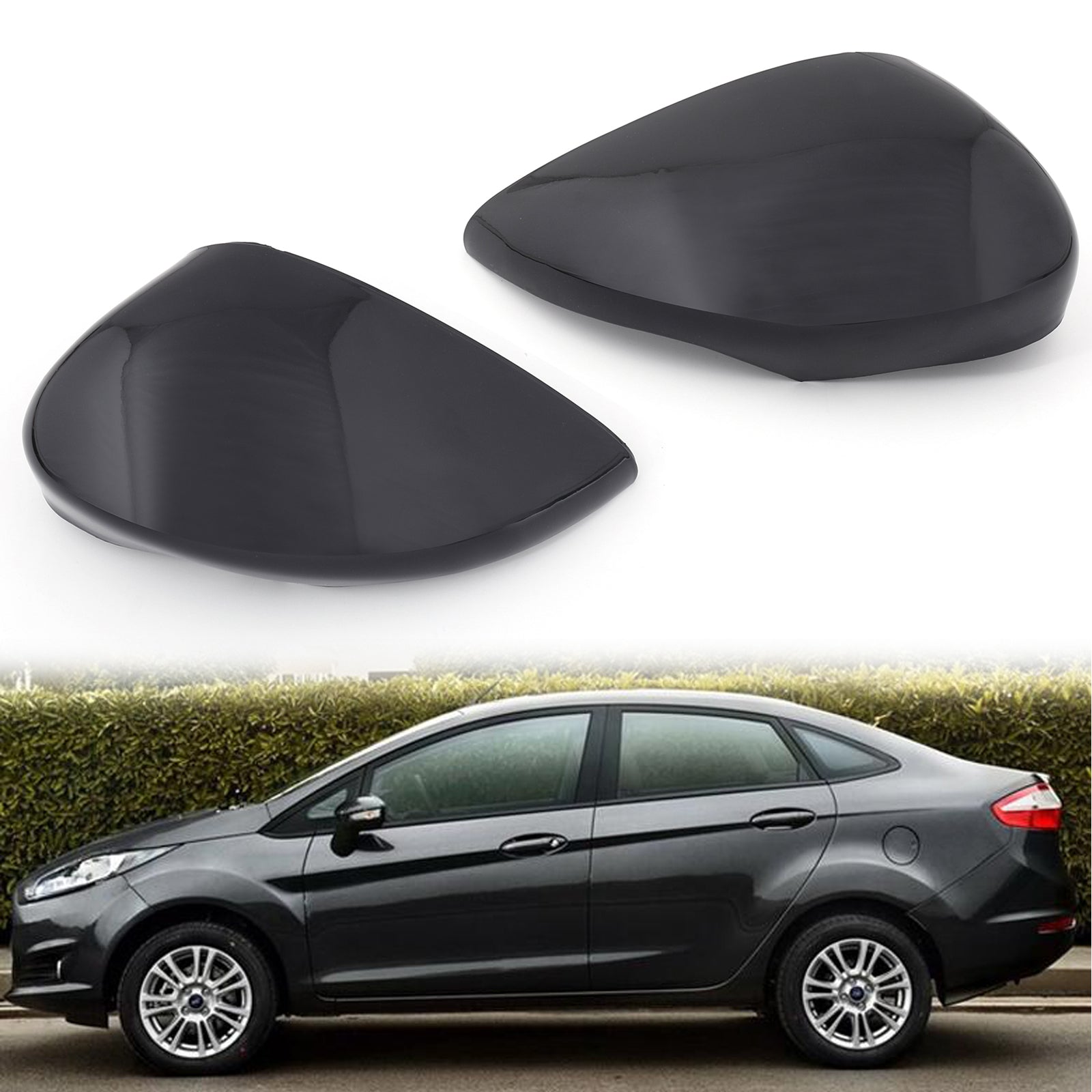 2009-2015 Ford Fiesta Left/Right Wing Door Side Rearview Mirror Cover Cap