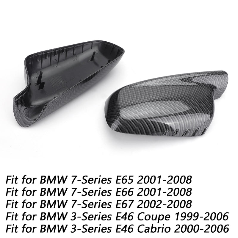 1Pair Mirror Cover Cap fit BMW E46 E65 E66 745i 750i 51167074236+51167074235 Generic