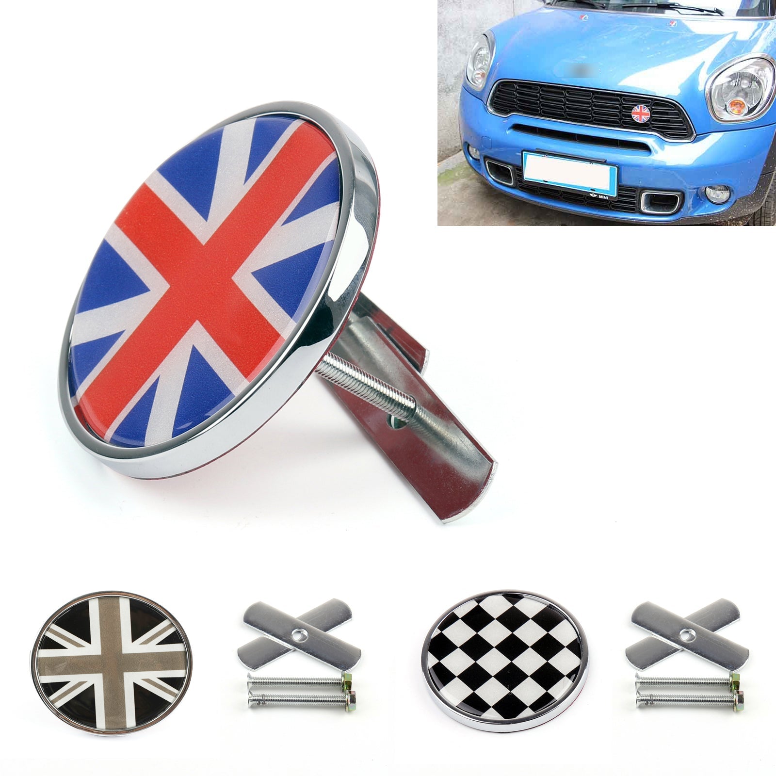 Badge de calandre avant en métal avec support pour MINI Cooper R50 R55 R56 R57 R58 R60 générique