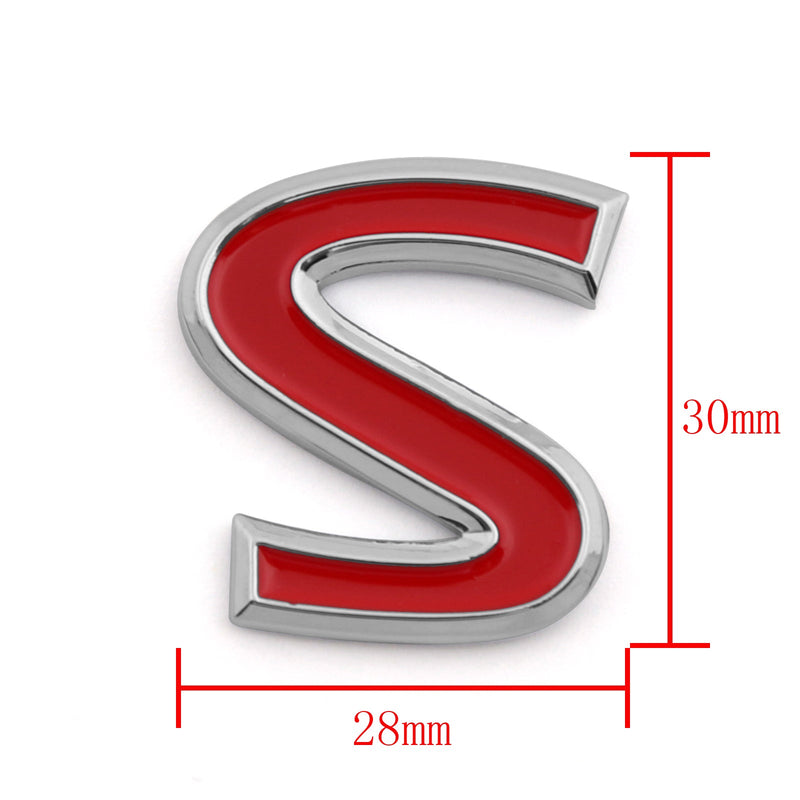 Chrome Trim Red S Letter Rear Boot Tailgate Emblem Badge Decal For infiniti Q50 Generic