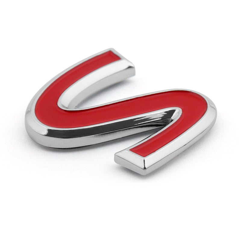 Chrome Trim Red S Letter Rear Boot Tailgate Emblem Badge Decal For infiniti Q50 Generic