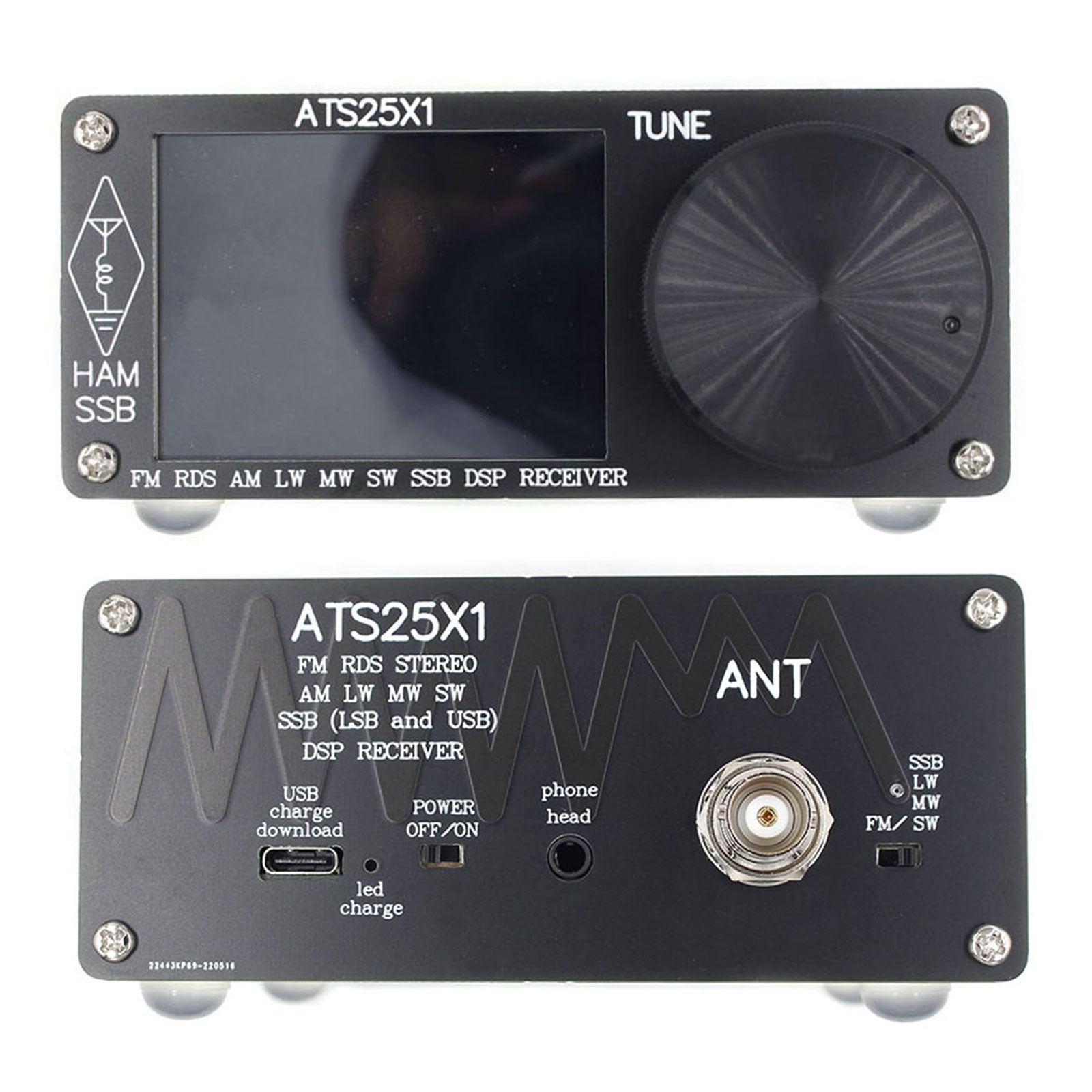 Nouveau Récepteur Radio DSP toutes bandes Si4732, FM LW MW SW avec écran tactile ATS-25X1 pouces, 2.4