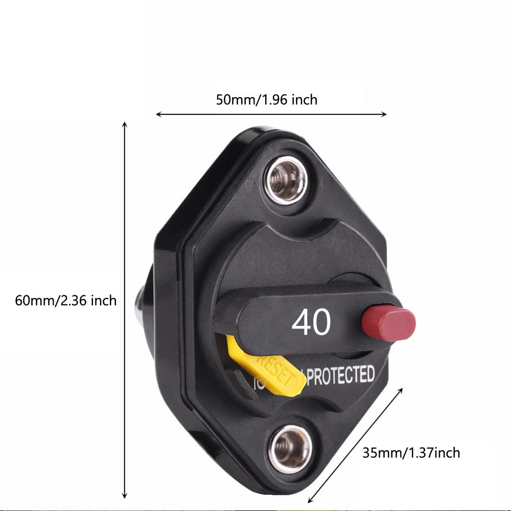 Disjoncteur stéréo 40A, interrupteur de fusible de remplacement et de réinitialisation pour Audio de voiture et Marine